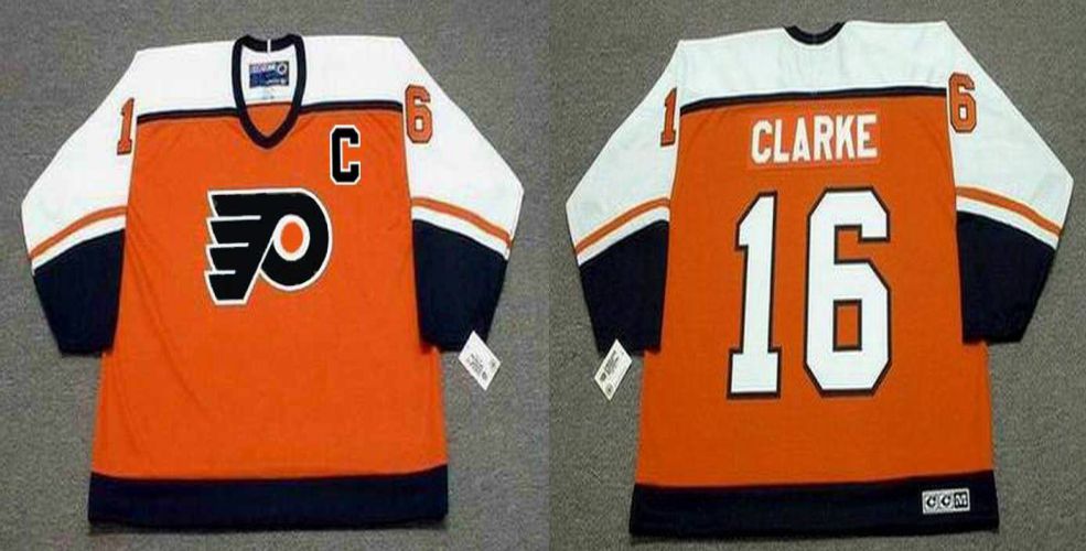 2019 Men Philadelphia Flyers #16 Clarke Orange CCM NHL jerseys